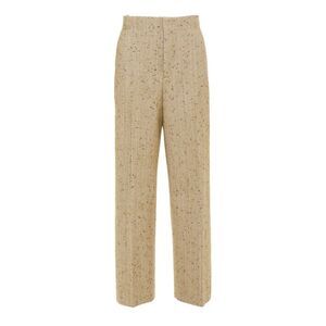 BOTTEGA VENETA 2020 brown flecked wool tweed high waisted pants IT38 XS